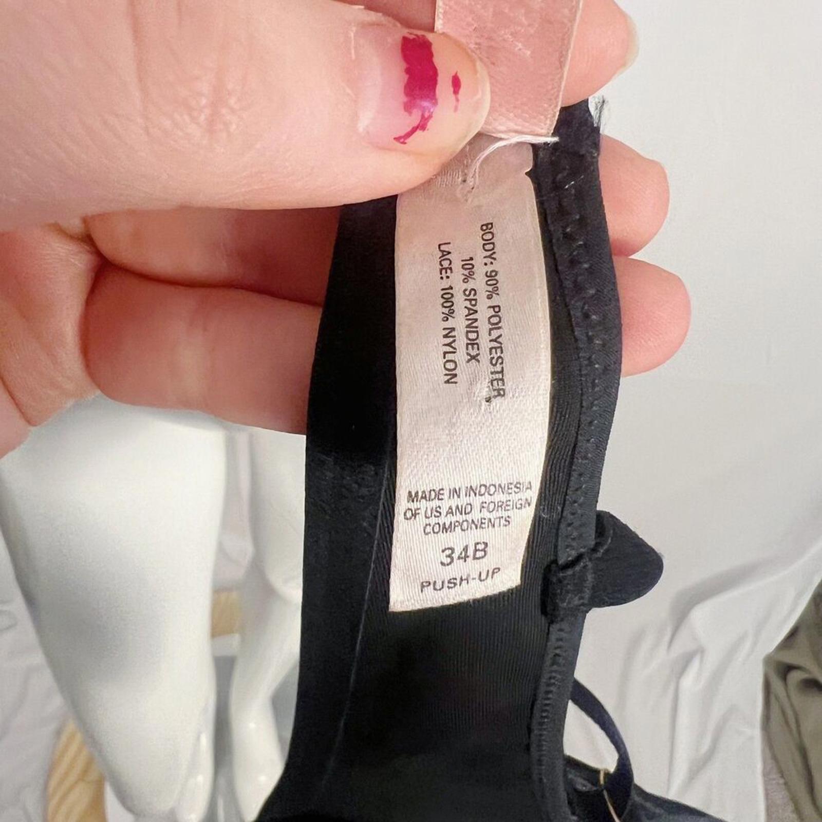 Victoria's Secret Very Sexy Black Velour Push-Up Bra Lingerie Size 34B
