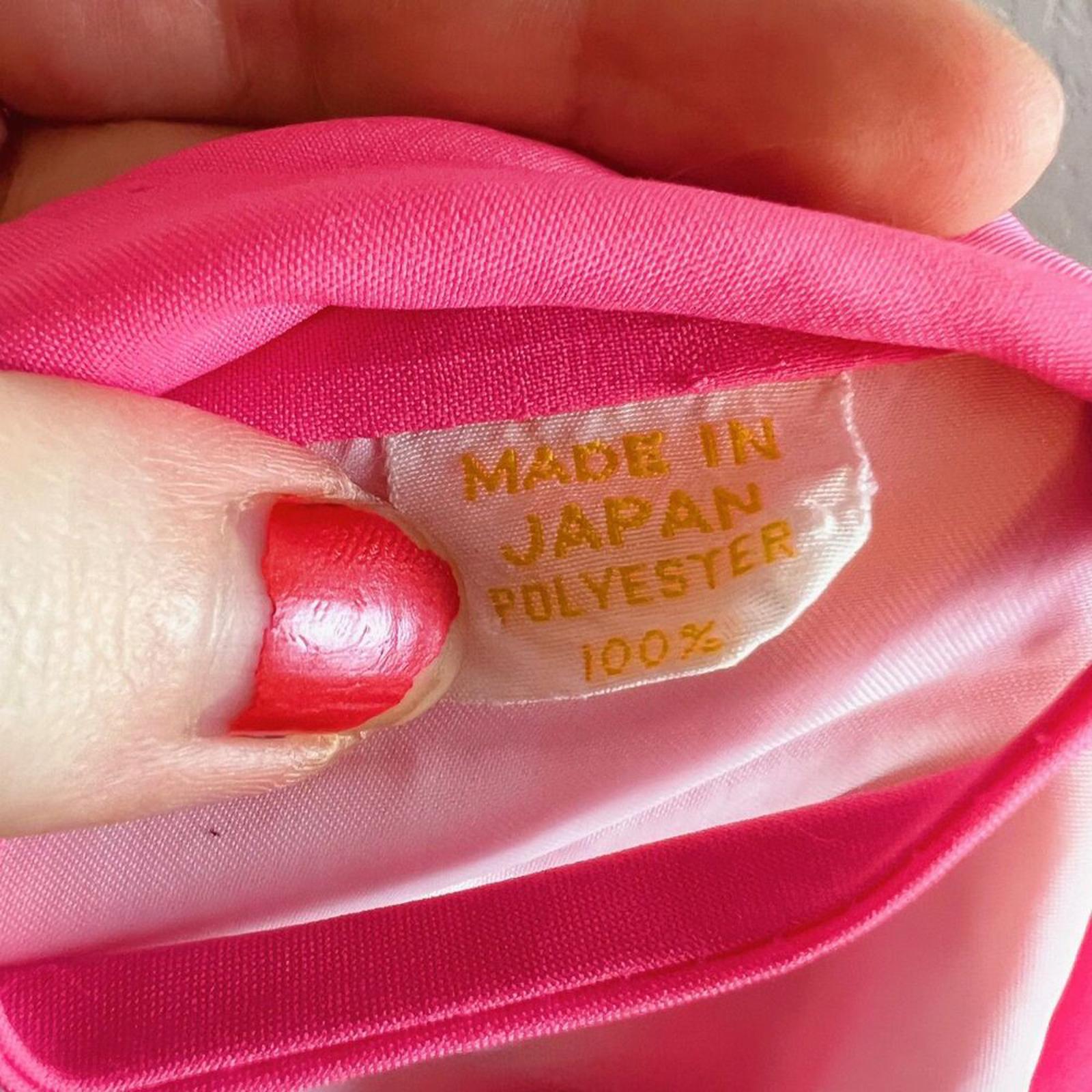 RARE Vintage 1960s 1970s Japanese Neon Pink Cherry Blossom Embroidered Robe