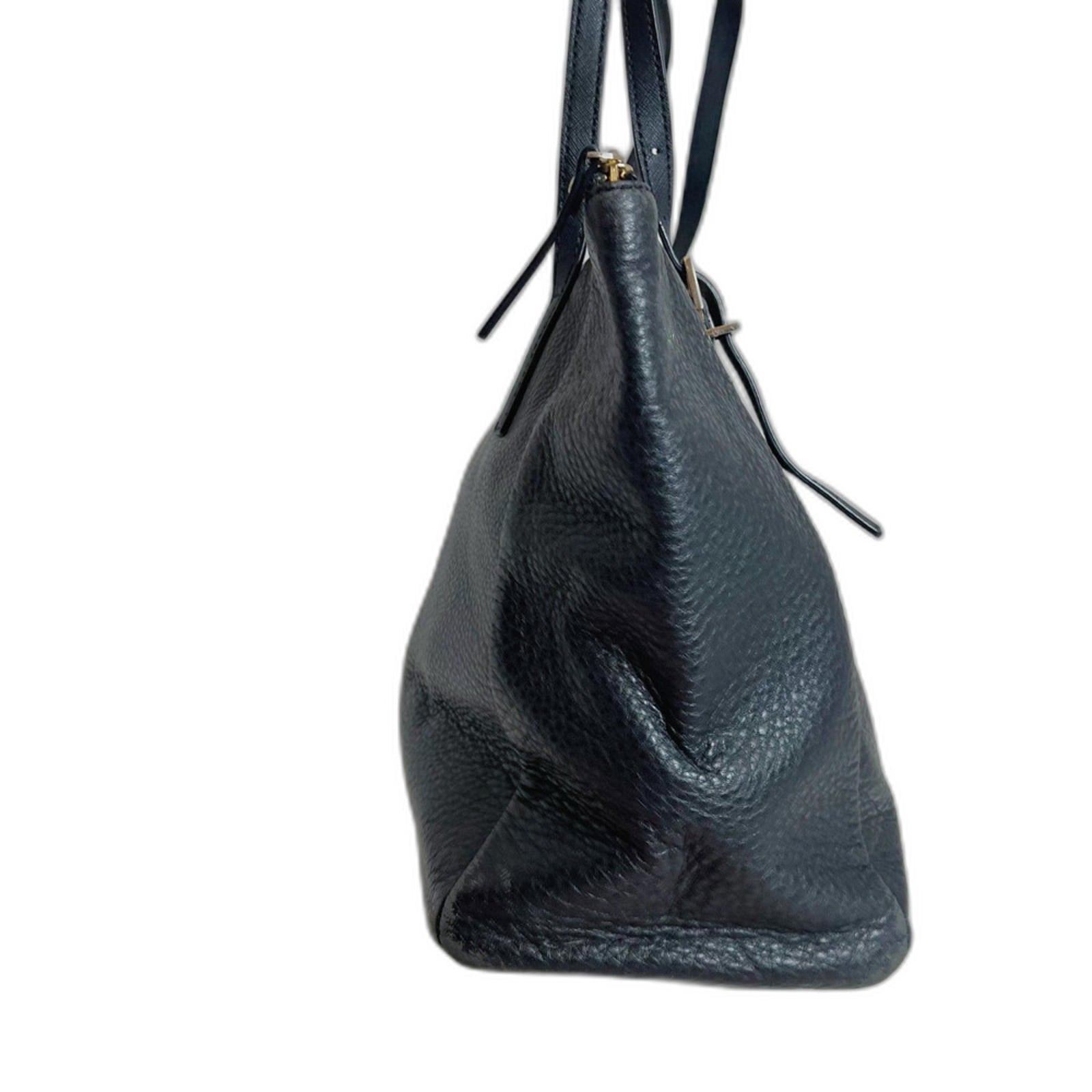 Kate Spade Watson Lane Black Pebbled Leather Tote Bag Zippered Purse