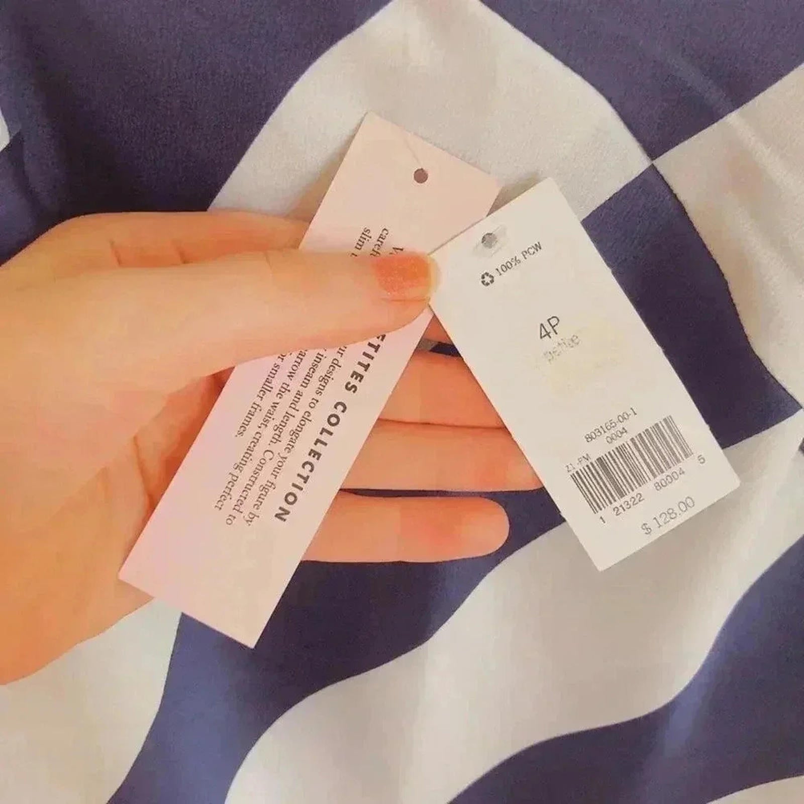 NWT Banana Republic Blue White Striped Slip Dress Women's Size 4P