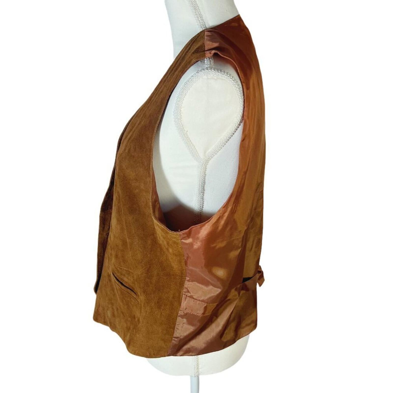 Vintage Men's Nordstrom BP Brown Leather Vest Size XL Western Cowboy Country