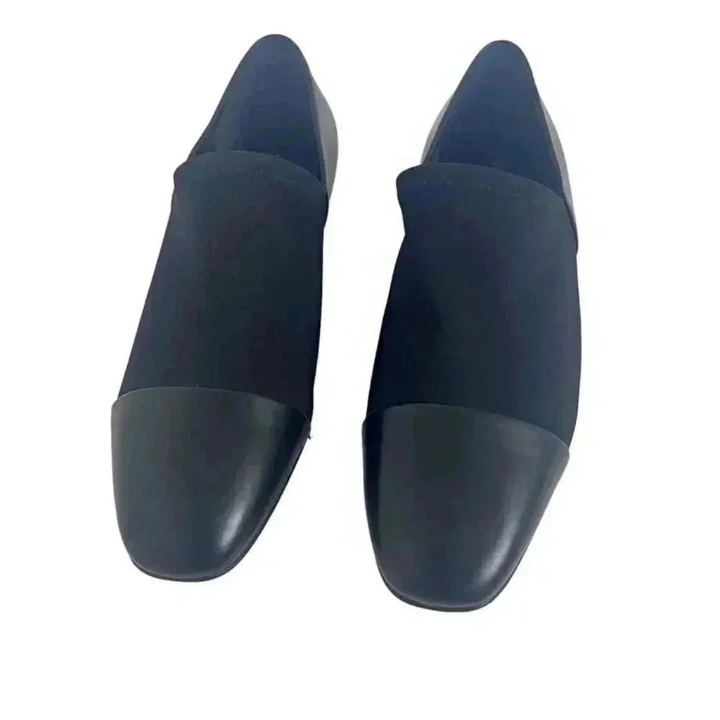 Via. Spiga Tate Black Leather and Neoprene Slip Ons Women's Size 9.5