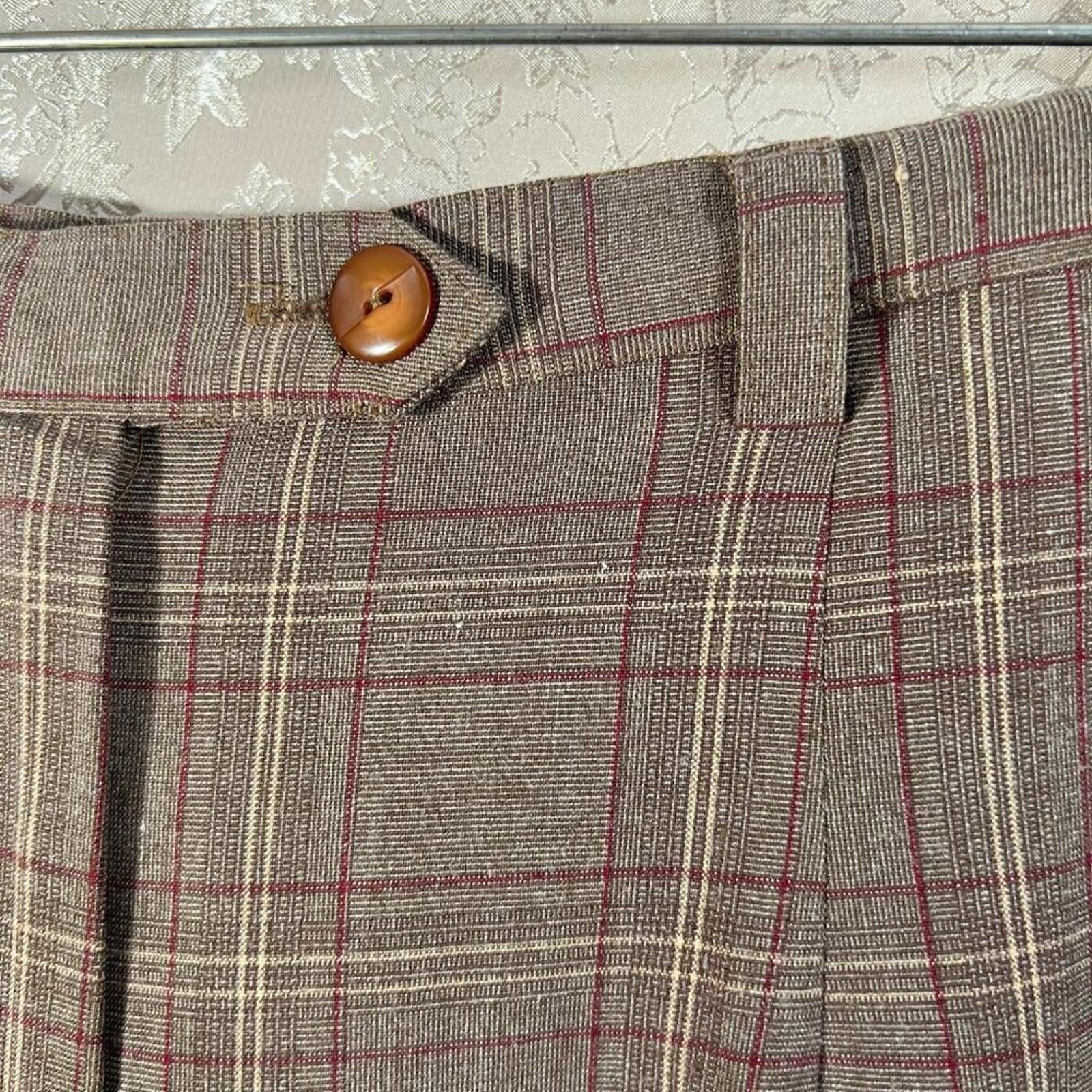 Vintage Sag Harbor Brown Plaid Slacks Trousers Dark Academia Size 6
