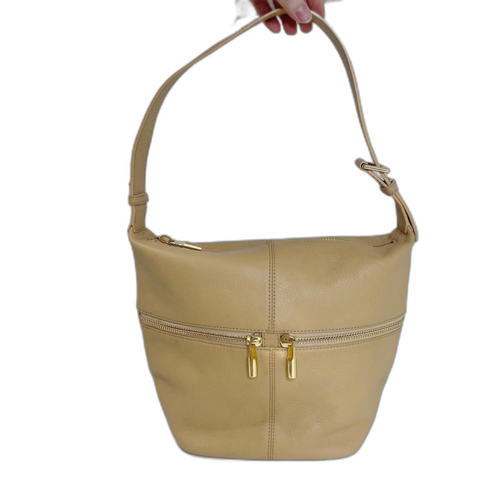Elizabeth and James Tan Leather Hobo Bag Shoulder Bag Purse Quiet Luxury
