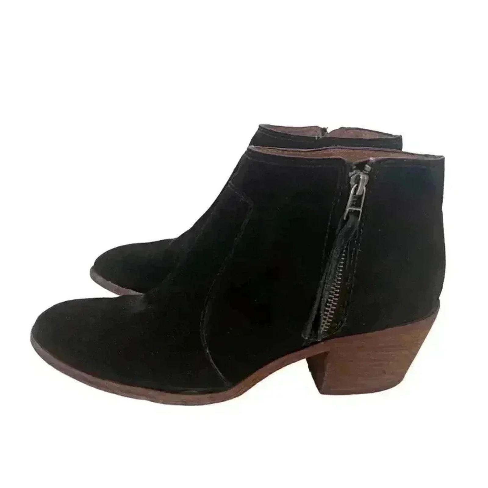 Madewell Black Suede Booties Ankle Boots Leather Women's Size 9.5