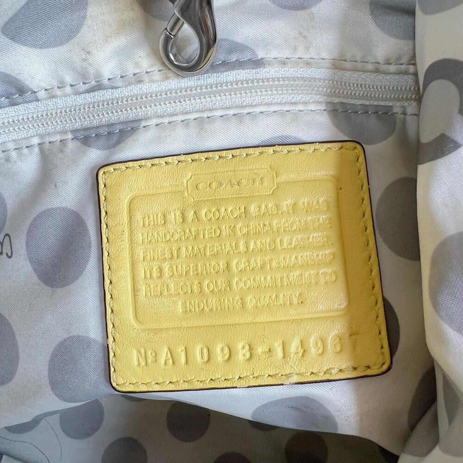 RARE Coach Julia Terry Tote in Butter Yellow Light Yellow Monogram Shoulder Bag