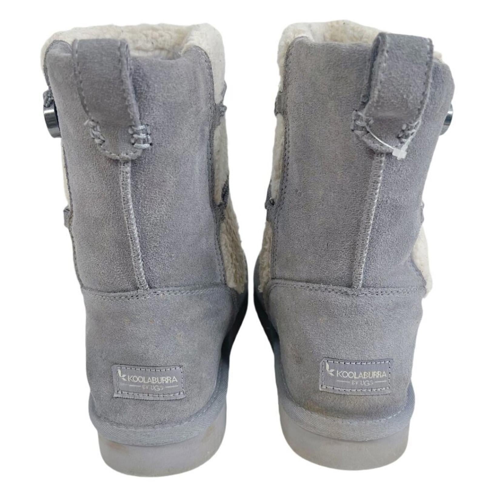 Koolaburra by UGG Michon Short For Women Grey Fuzzy Sheepskin Boots Size 10