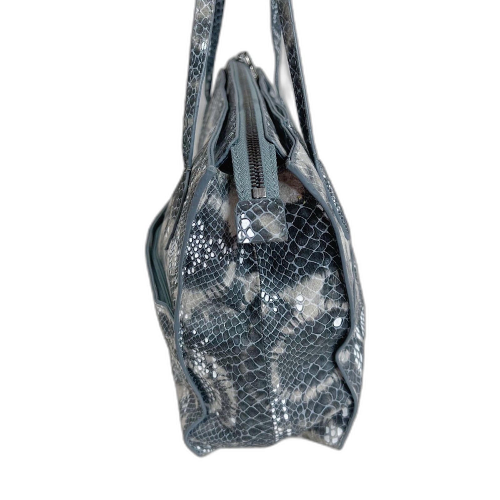 Hobo the Original Grey Snakeprint Leather Shoulder Bag Snakeskin Pure