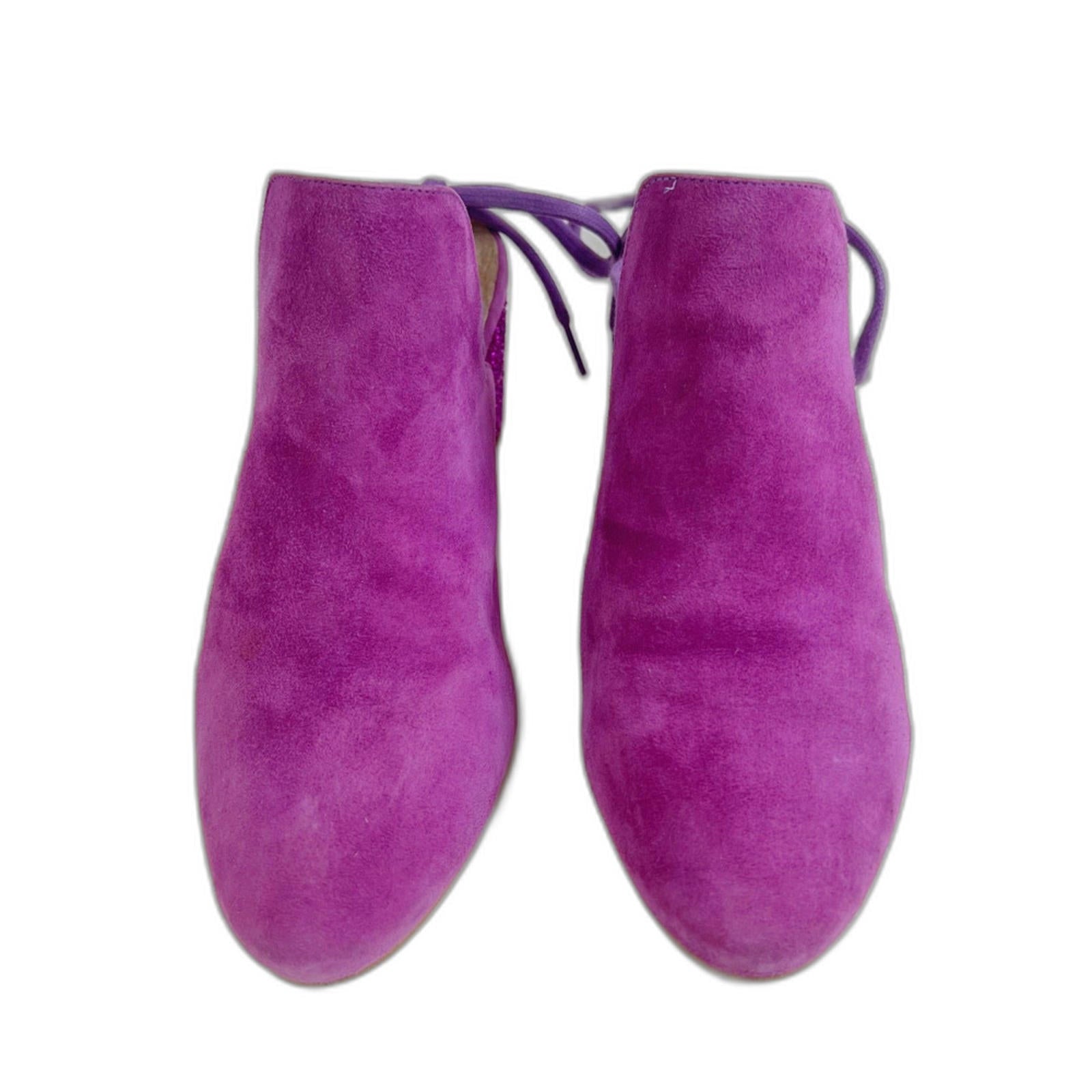 Free People Bright Purple Mules Glitter Booties Chic Women's Size