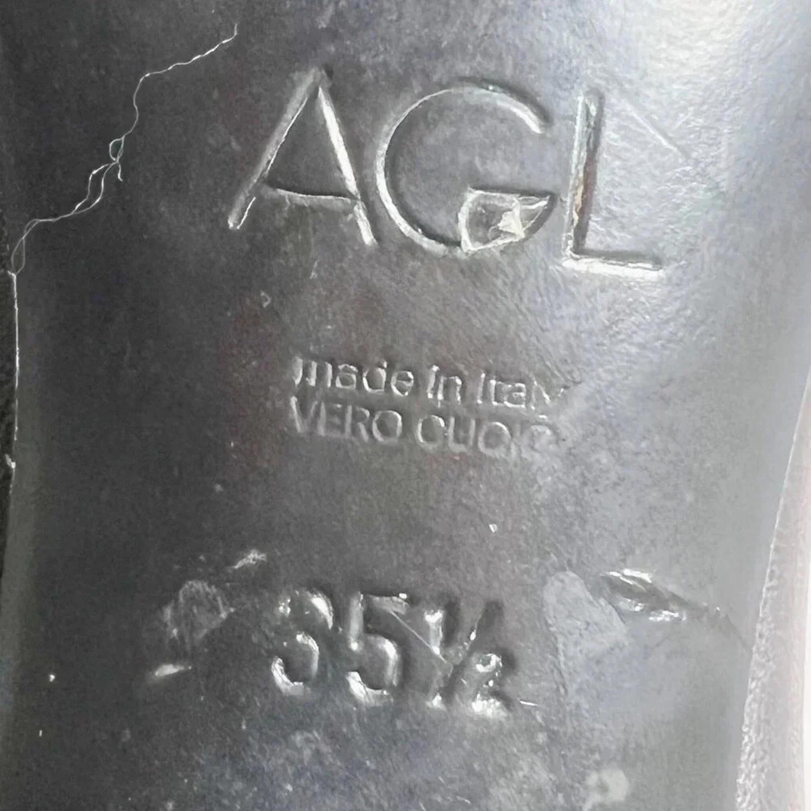AGL Veta Precious Black Leather Ankle Boot With Tortoiseshell Heel Size 5.5