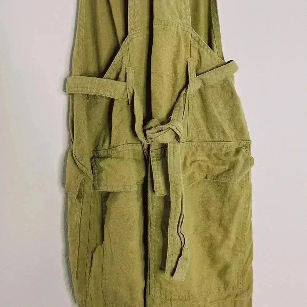 UO Green Tan Overall Style Romper Overalls Women's Size M