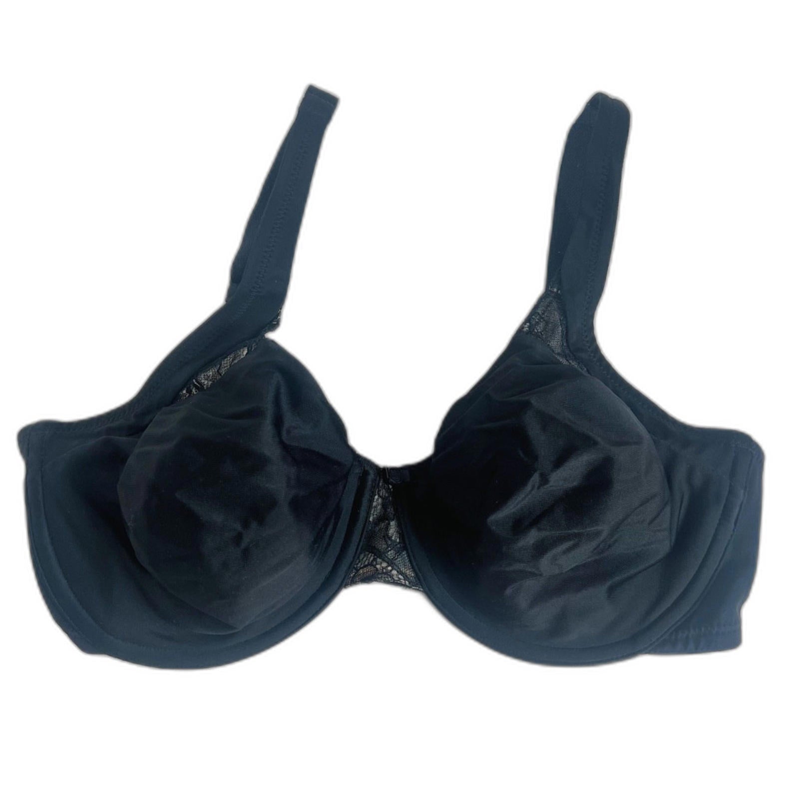 Wacoal Black Unlined Bra Lace Details Size 36D