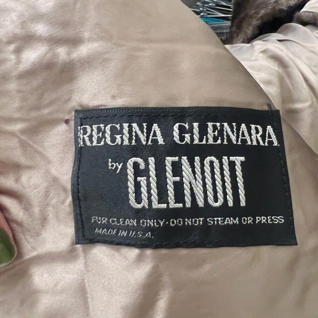Vintage 1960s Regina Glenara by Glenoit Brown Faux Fur Cape Mob Wife Old Money