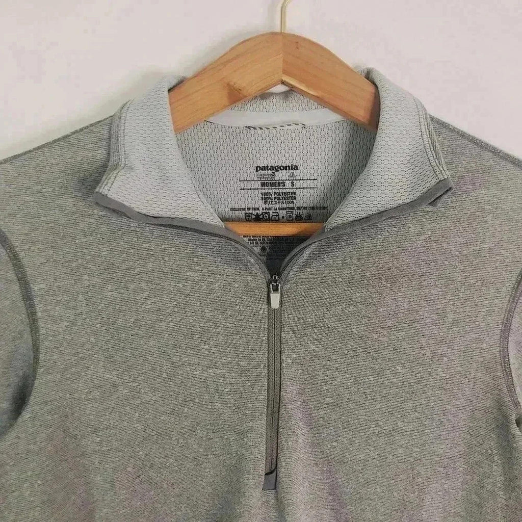 Patagonia Grey Heathered Quarter Zip Base Layer Women's Size S