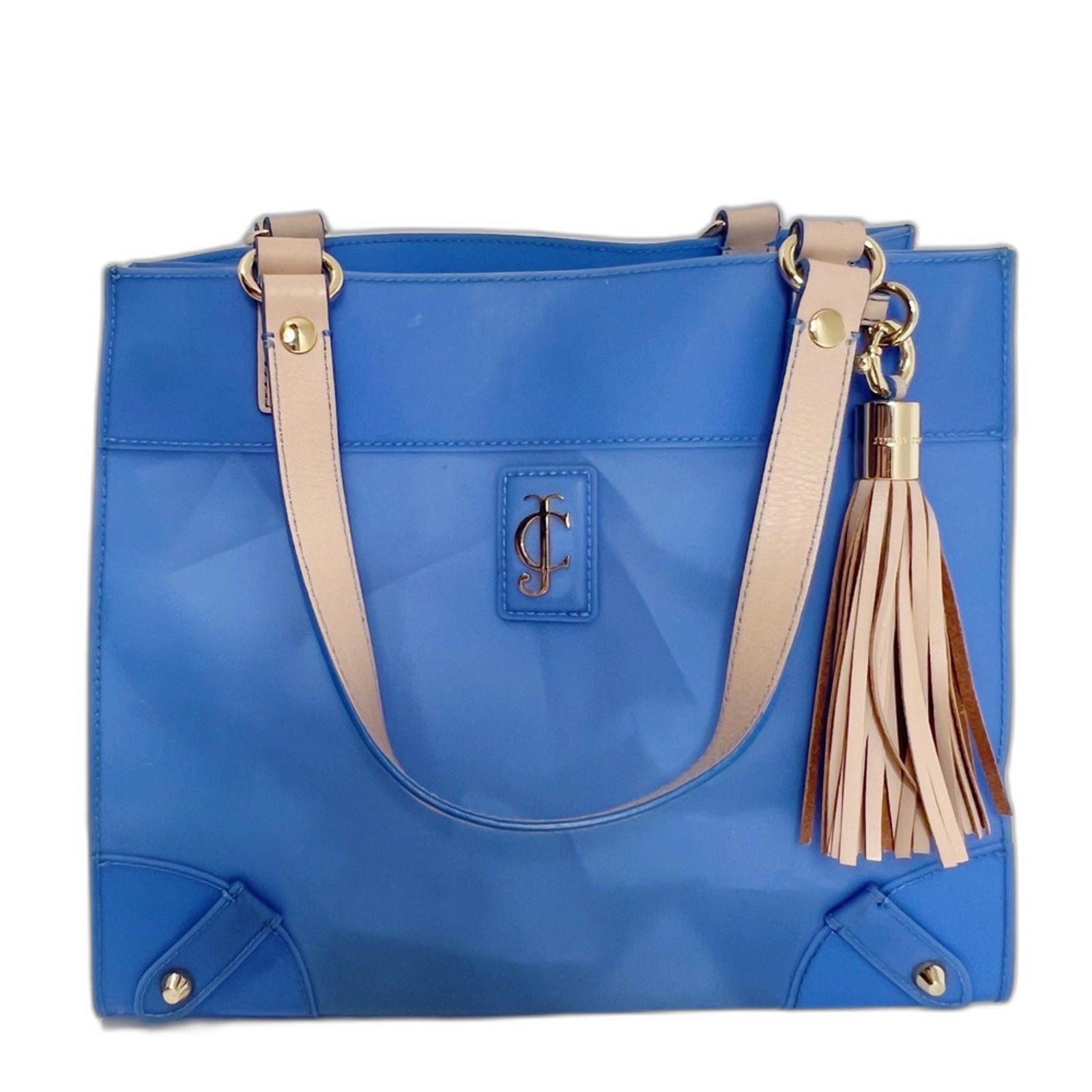 Juicy Couture RARE y2k Vintage Blue Jelly Plastic Tote Bag Shoulder Bag