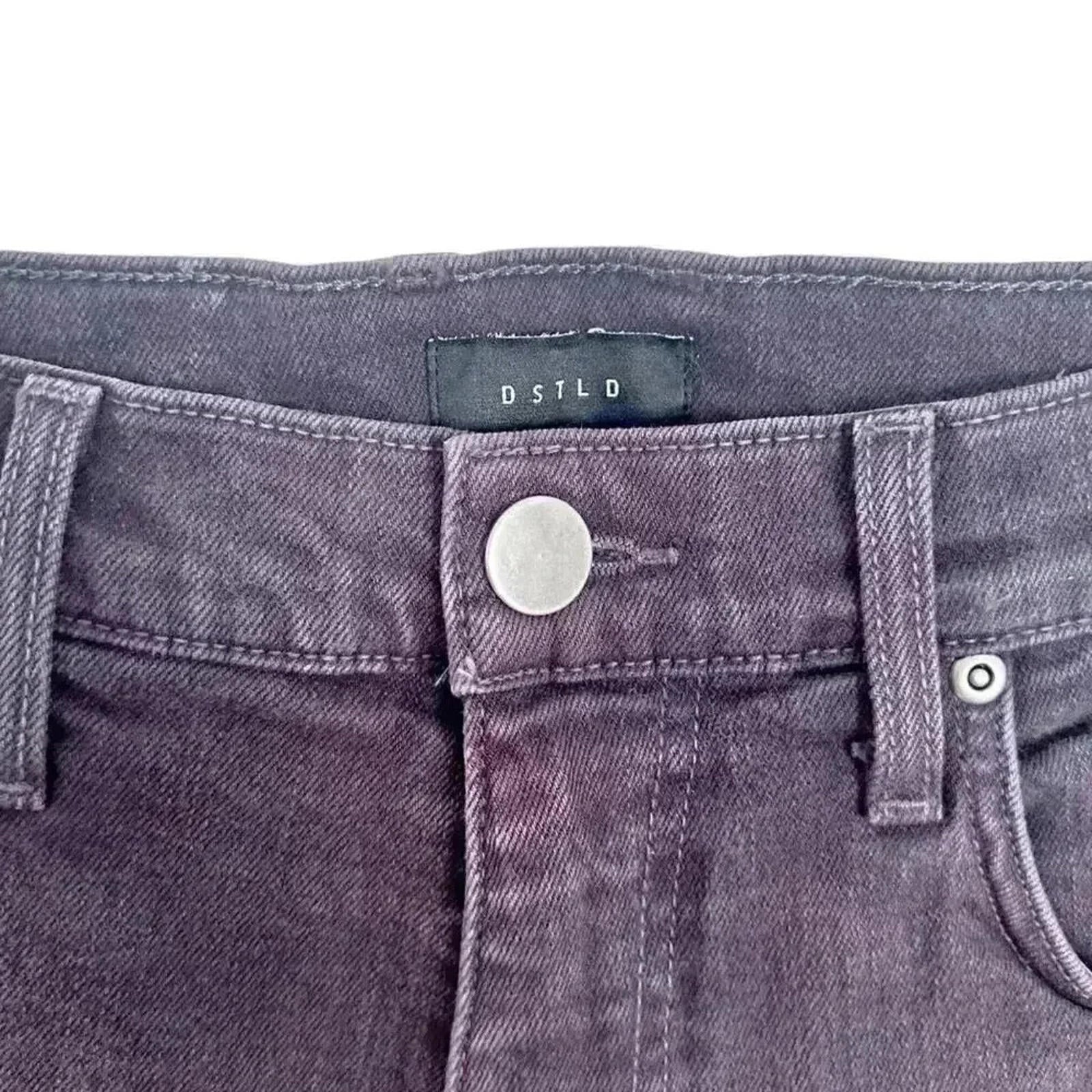 DSTLD Dark Plum Grey Jean Shorts Distressed Mid Rise Women's Size 31
