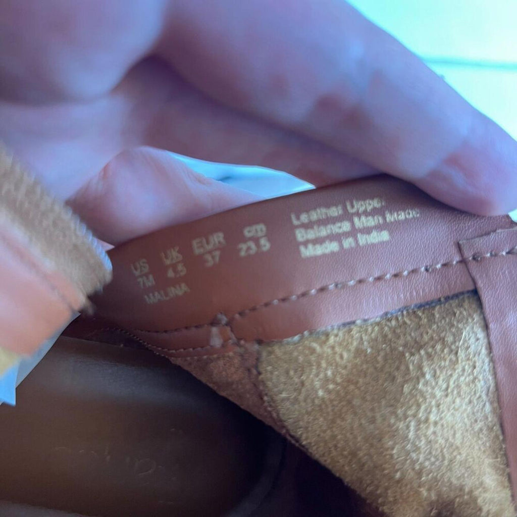 Franco Sarto Malina Tan Suede Ankle Boots Light Brown Booties Women's Size 7