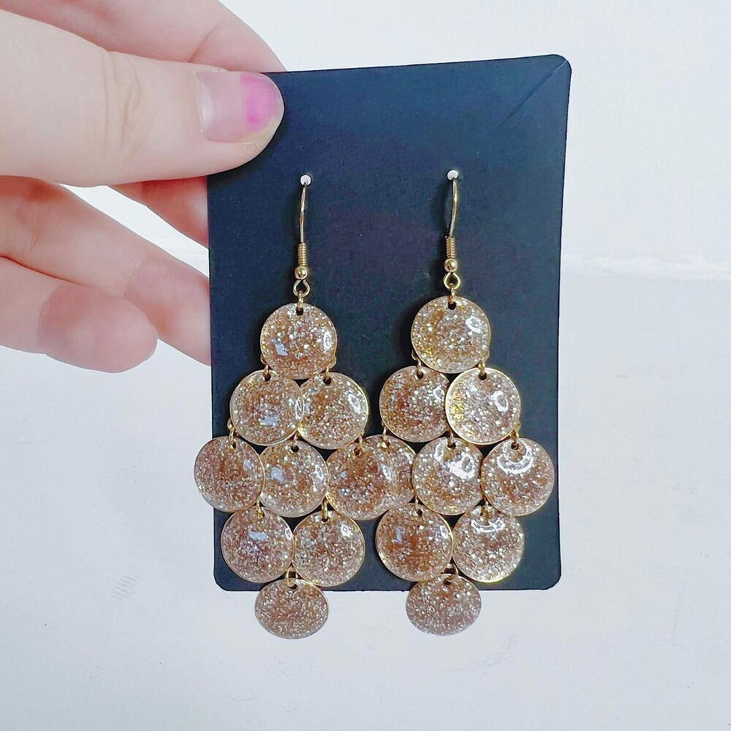 Rose Gold Sparkling Chandelier Earrings