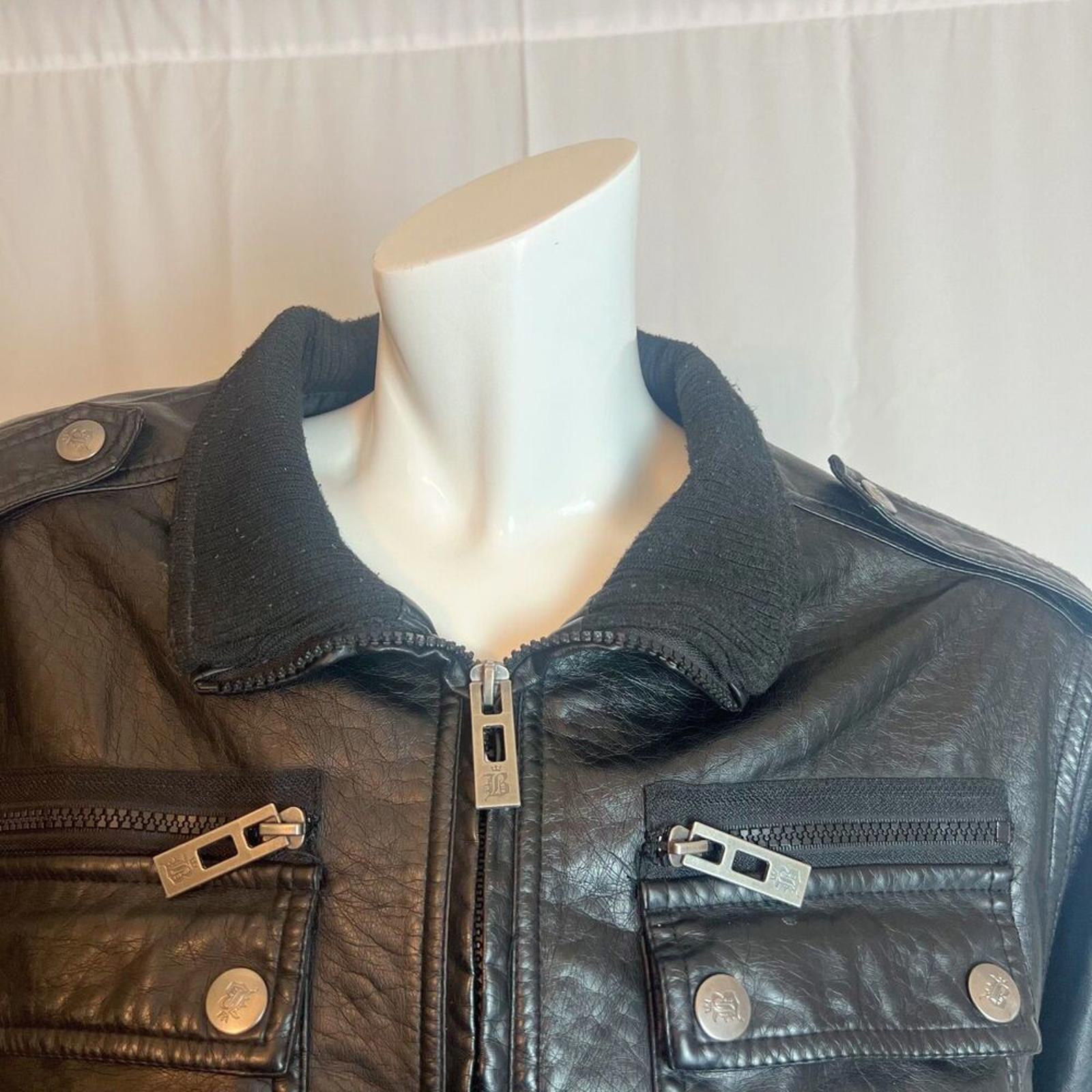 y2k Vintage Brave Sould Faux Leather Moto Jacket Women's Size M