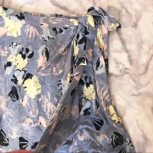 Abound Periwinkle Floral Wrap Skirt Circle Skirt Women's Size XS