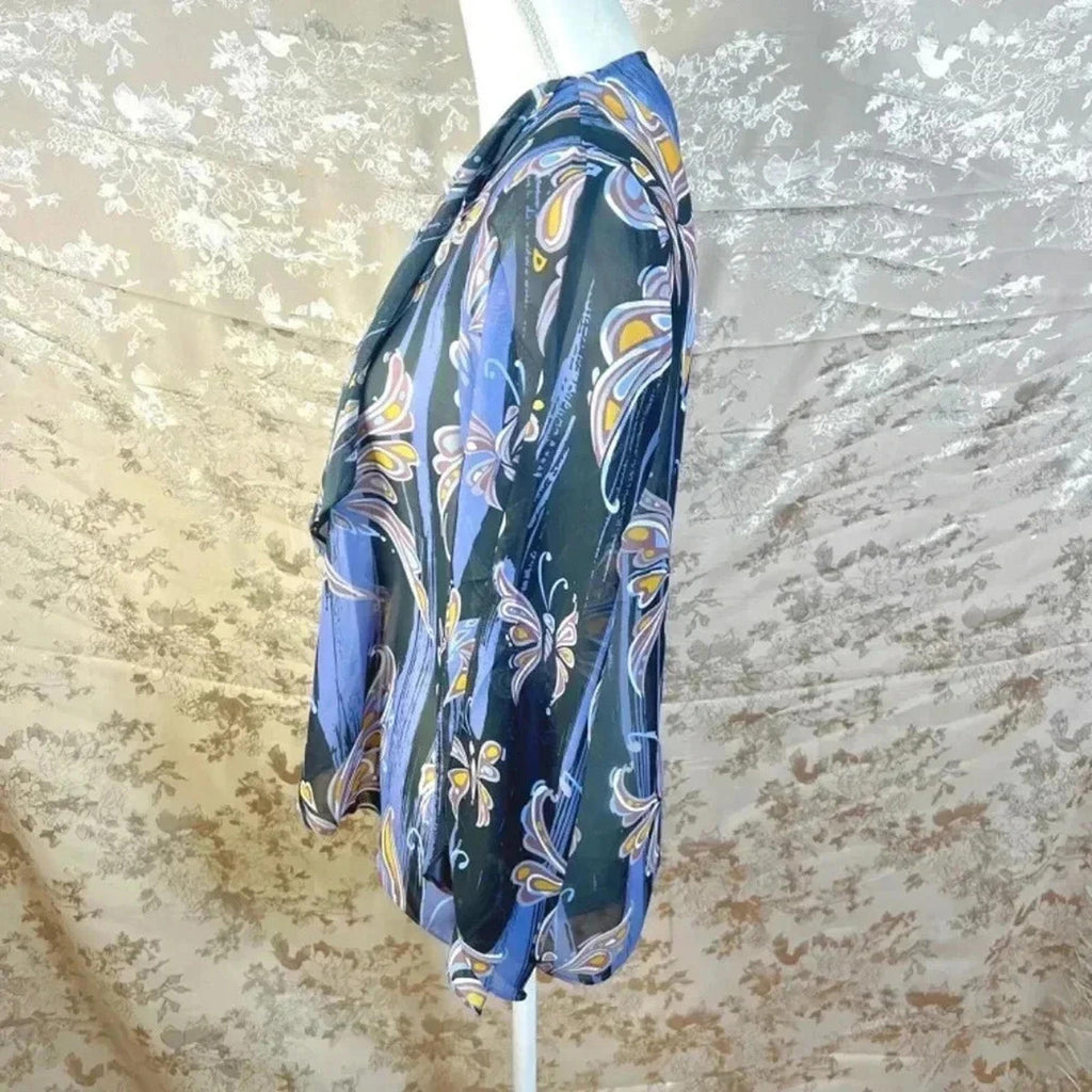 y2k Vintage Bob Mackie Wearable Art Purple Butterfly Shawl Size S