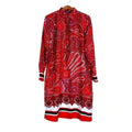 Ralph Lauren Red Paisley Satin Scarf Dress Long Sleeves Women's Size 12