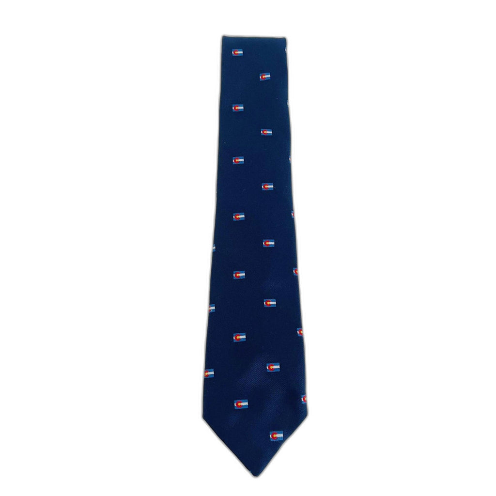 Sir Christopher Hatton Navy Blue Colorado Flag Tie