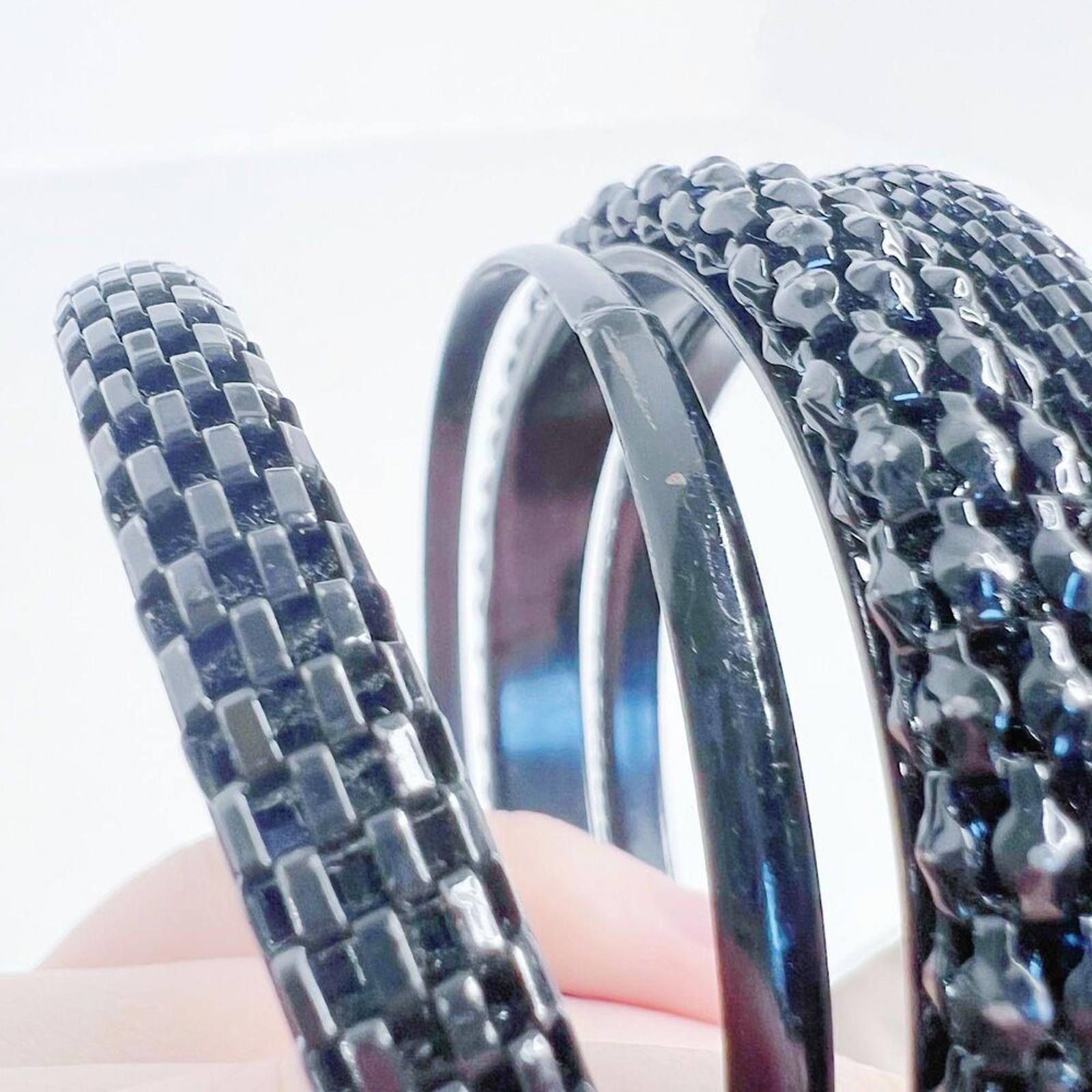 Black Bangle Set Chain Bracelets Set of 4 Grunge Punk Alt