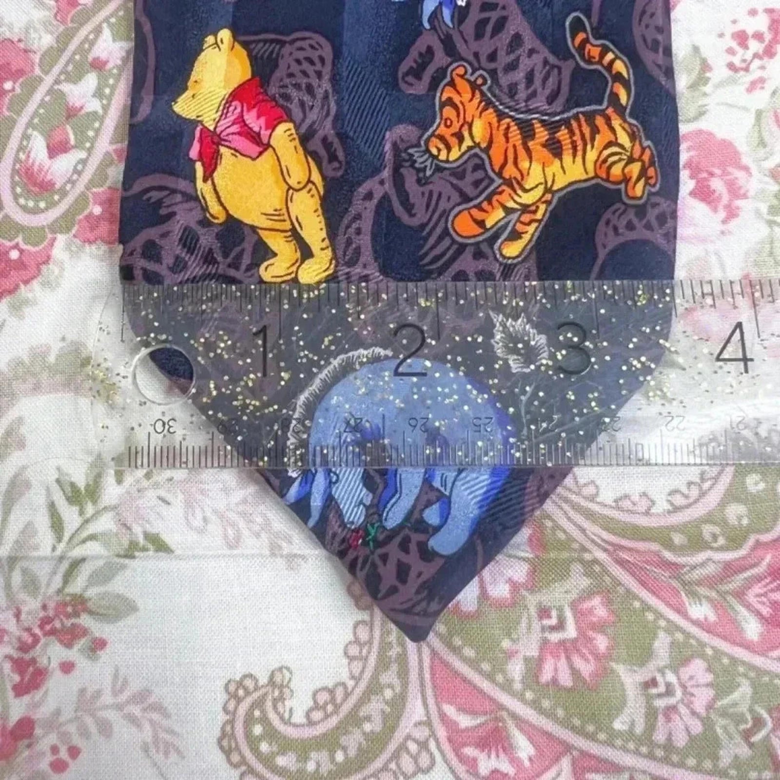 Disney Winnie the Pooh Disney Silk Tie Wide Tie Navy Blue Father's Day Birthday