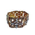 Gold Rhinestone Statement Bracelet Chunky Bohemian Boho Chic