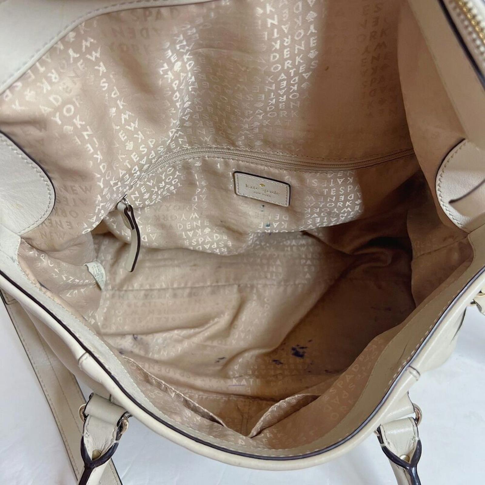 Kate Spade Fremont Place Cream Leather Foldover Shoulder Bag Purse