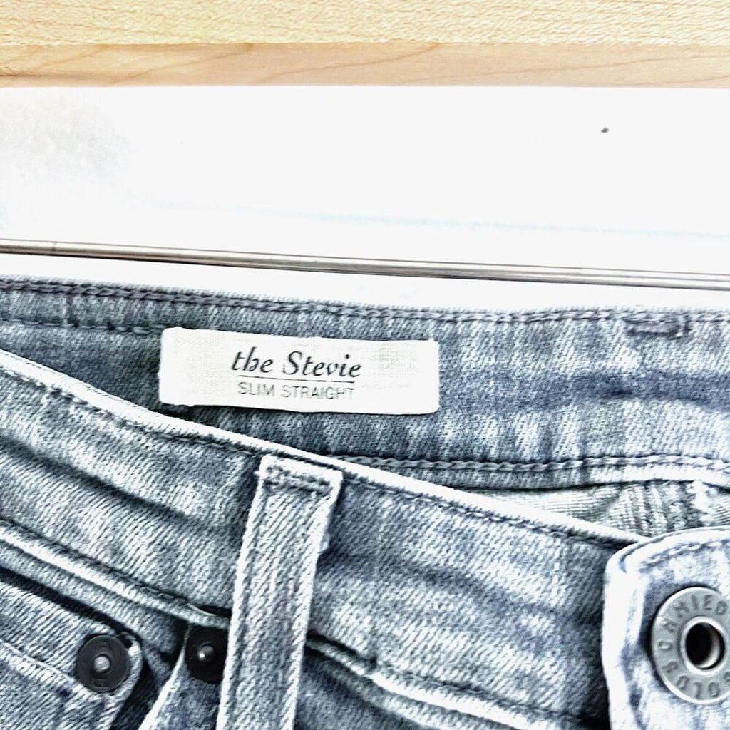 AG Adriano Goldschmied the Stevie Slim Straight Jeans Grey Women's Size 25R