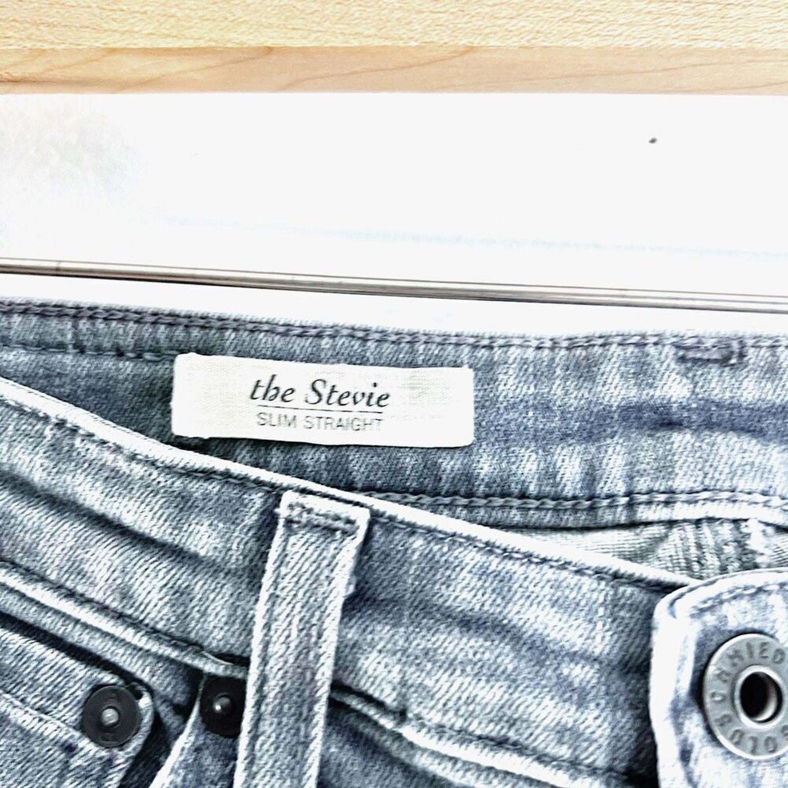 AG Adriano Goldschmied the Stevie Slim Straight Jeans Grey Women's Size 25R