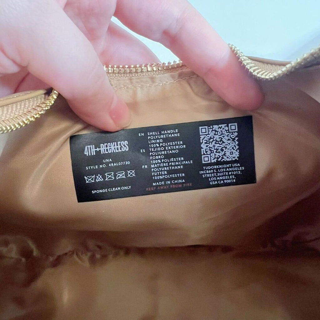 NWOT 4th and Reckless Una Faux Suede Crescent Bag in Brown Purse Handbag