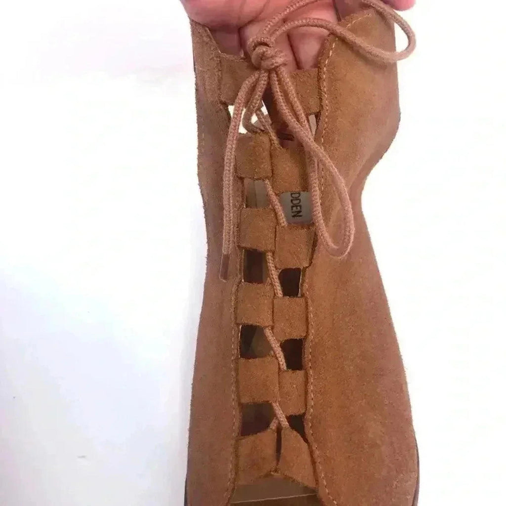 Steve Madden Adeline Booties Sandals Brown Suede Leather Women's Size 10