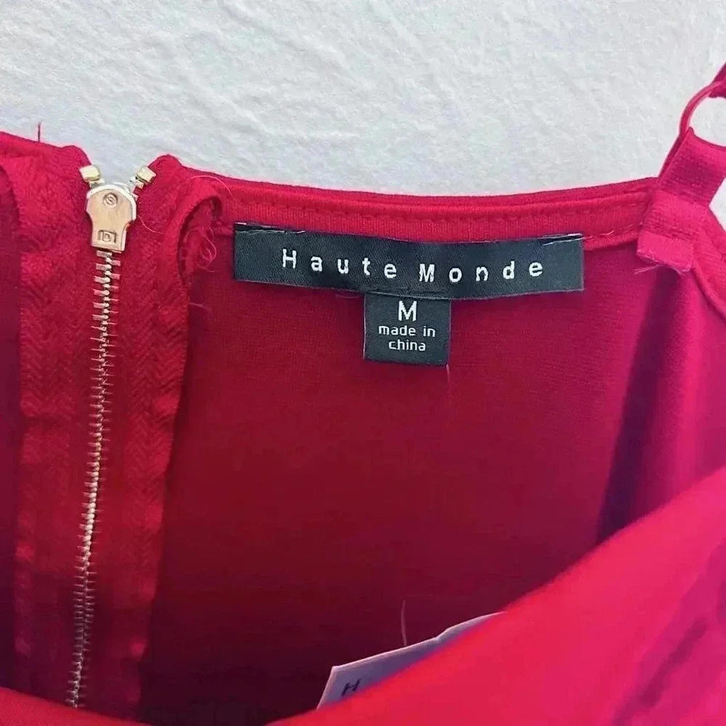 NWT Haute Monde Red Lace Bodycon Dress Women's Size M