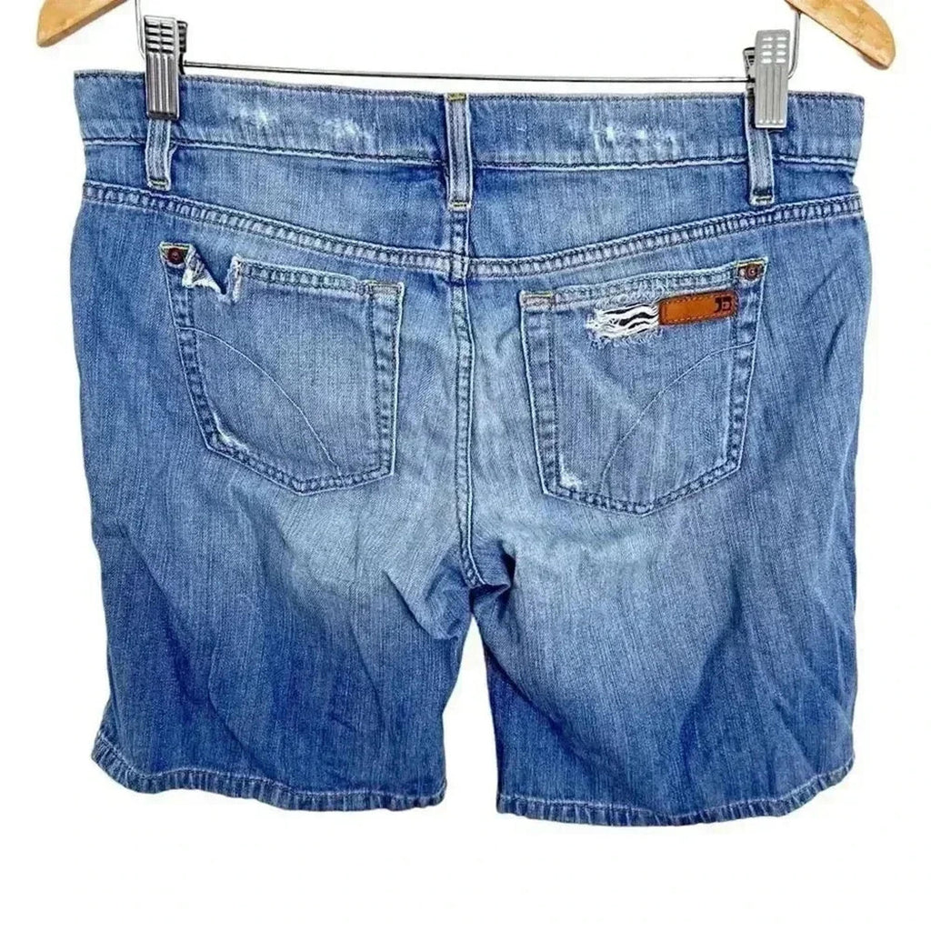 Joe's Jeans Medium Wash Distressed Jean Denim Shorts Low Rise Women's Size 27