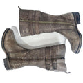 Matisse Roady Distressed Leather Moto Boot Taupe Brown Western Grunge Size 7.5 W