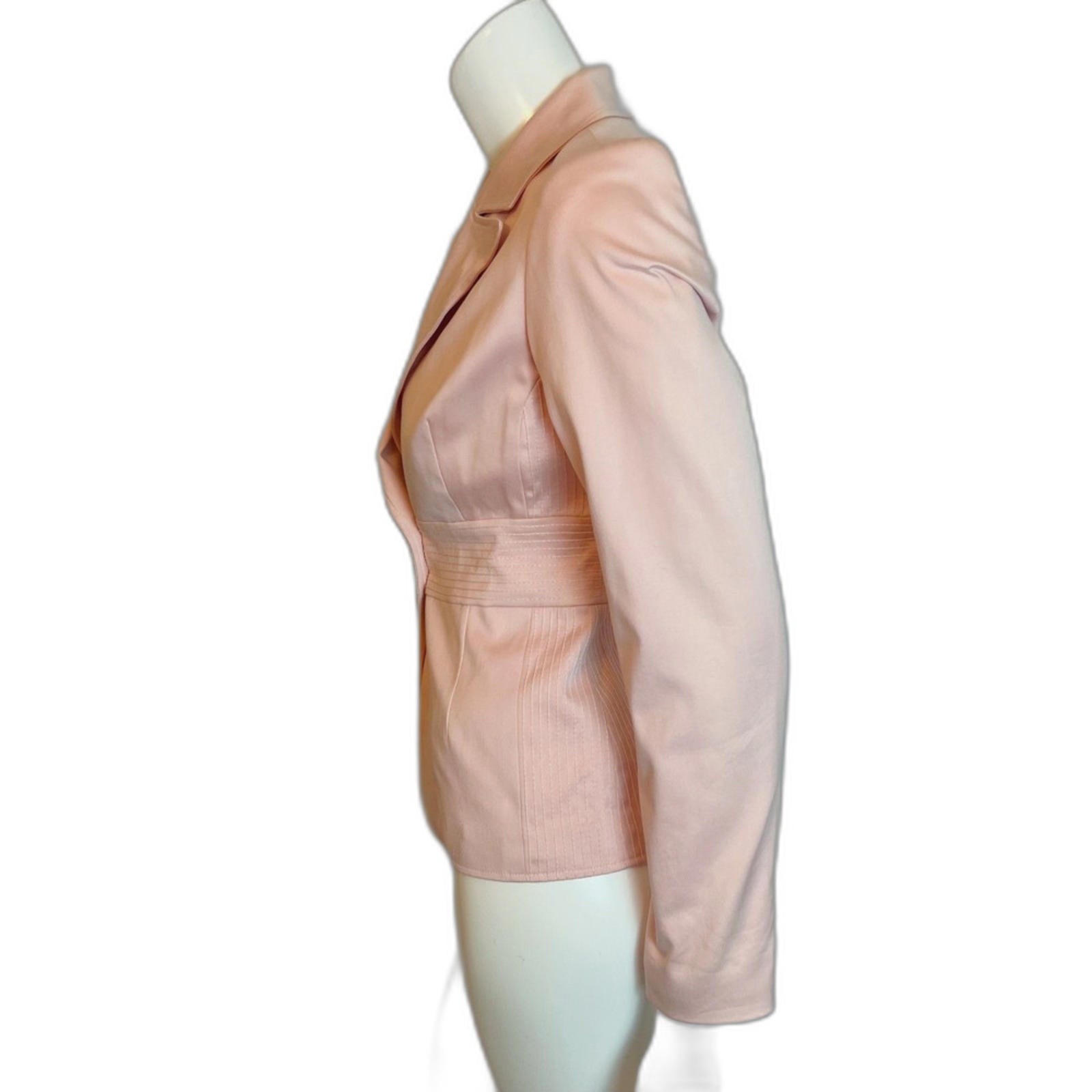 Vintage Bebe Baby Pink Light Pink Fitted Blazer Office Siren Ballet Core Size 6