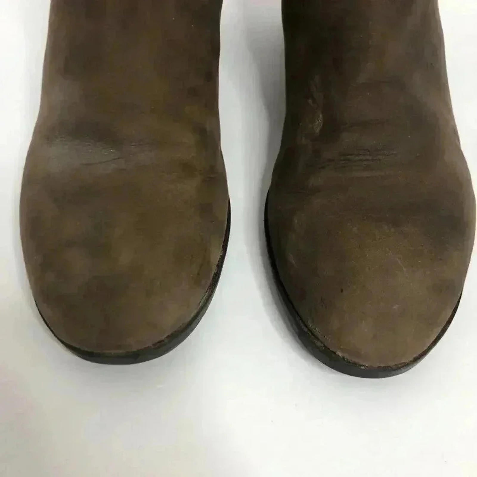 GAP Distressed Leather Mushroom Brown Leather Booties Buckle Moto Boot