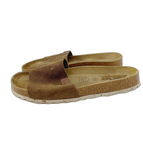 Biostep Brown Suede Slide Sandals Made in Spain Birkenstock Style Size 7.5