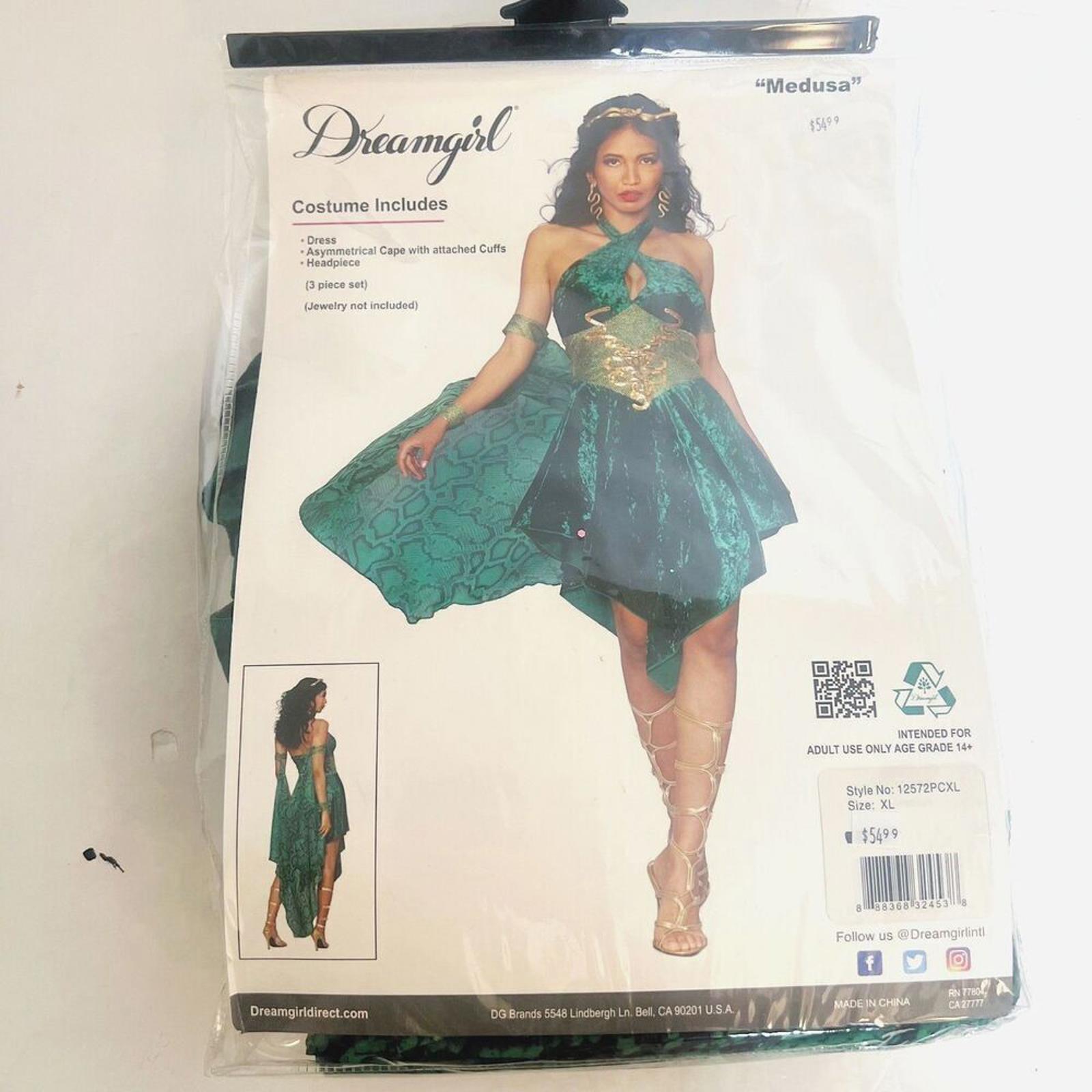NWT Medusa Adult Women Halloween Costume Dreamgirl Green Velvet Size XL