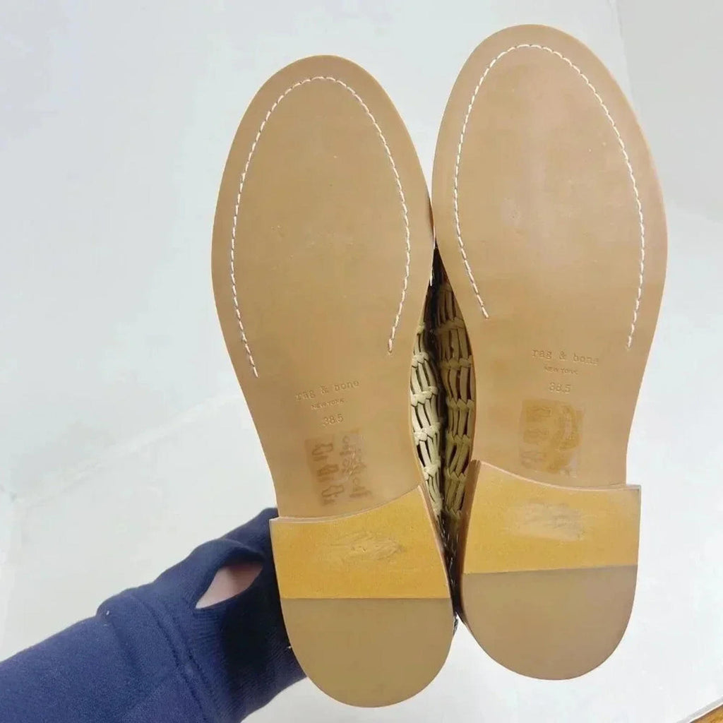 NWOT Rag & Bone Sid Dune Woven Loafer Tan Leather Slip On Women's Size 38.5