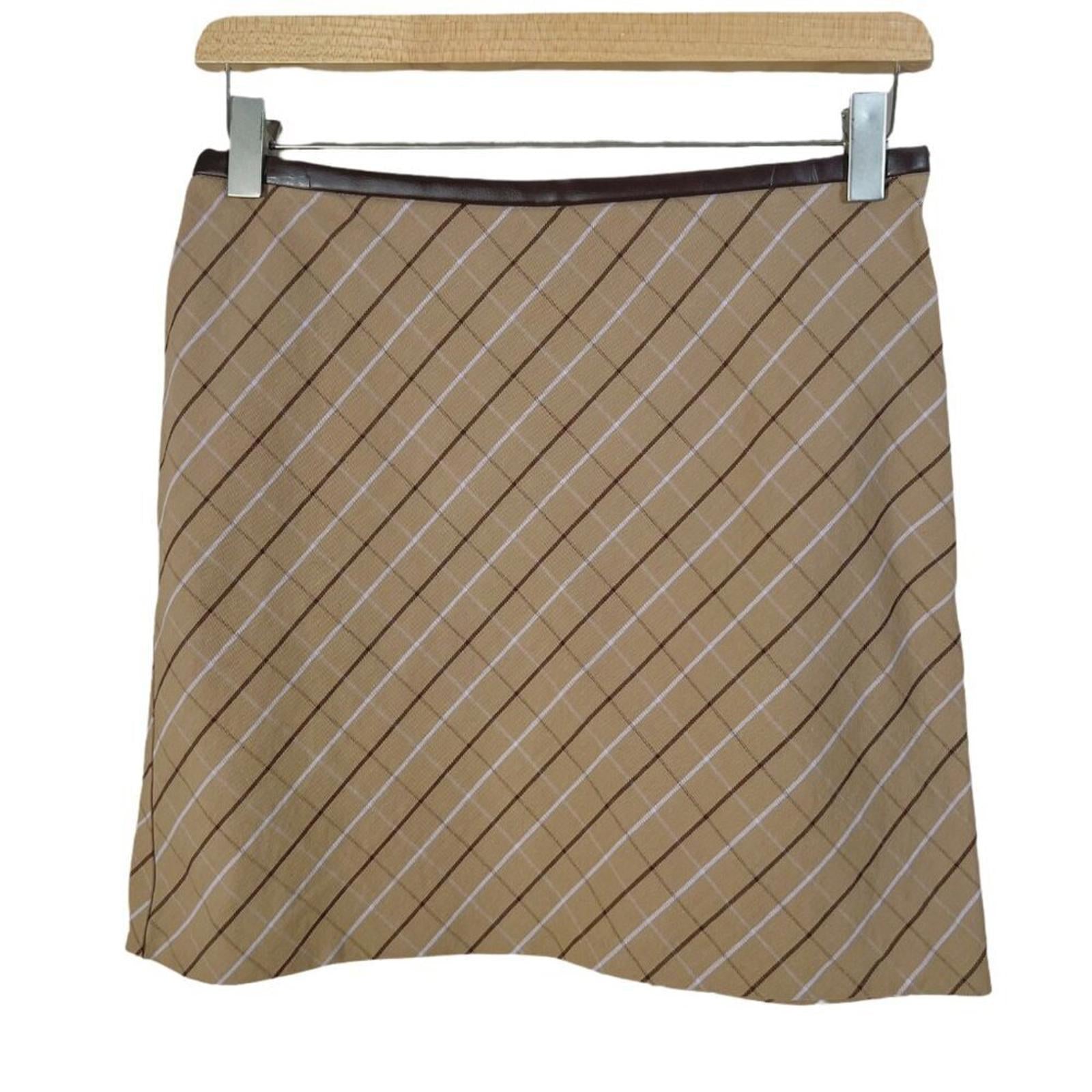 y2k Vintage Mossimo Tan Plaid Mini Skirt Preppy Women's Size 4
