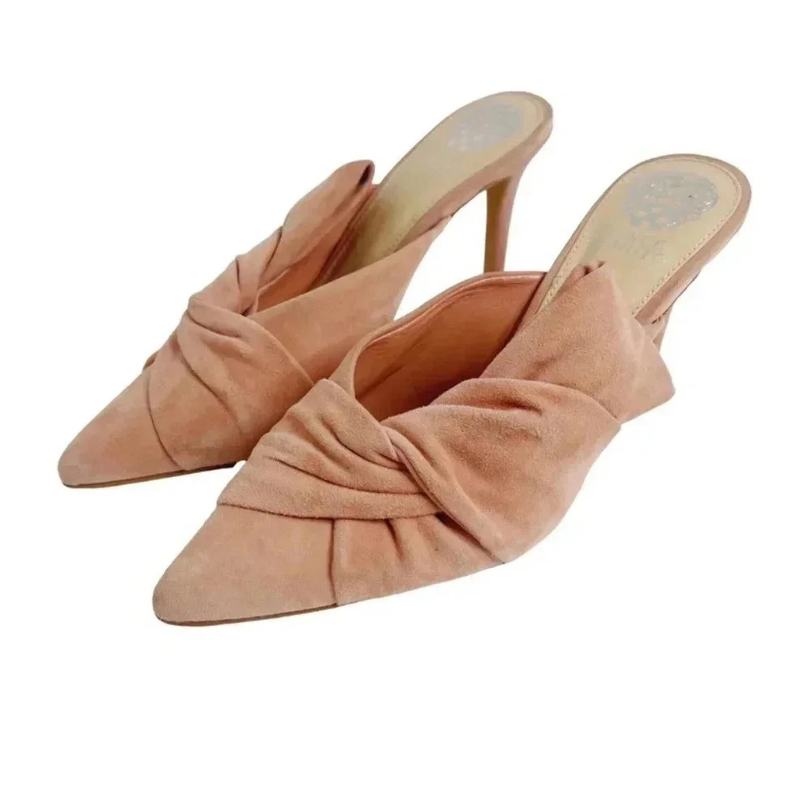 Vince Camuto Women's Amillada Mule in Rose Bud Suede Heel Size