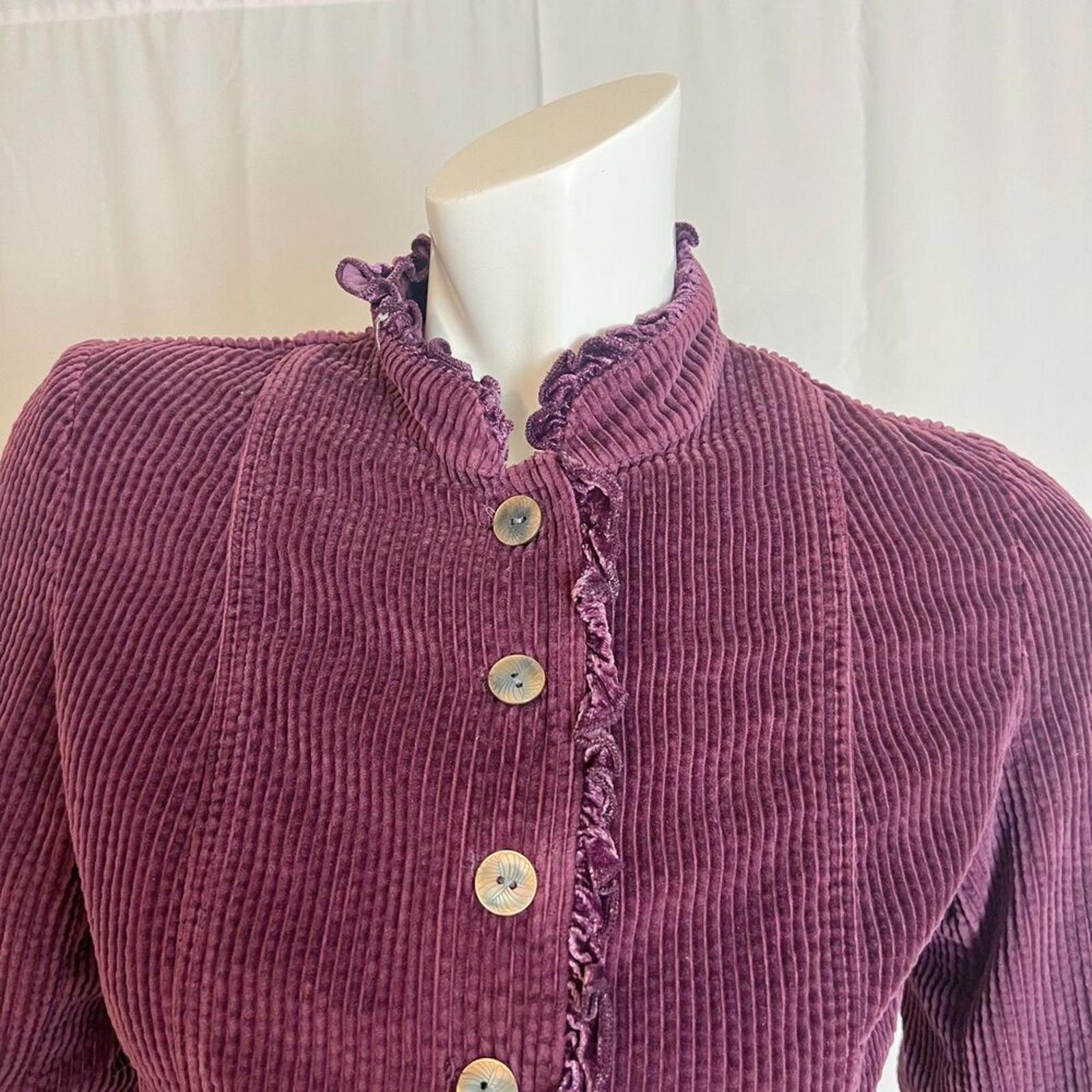 Vintage J. Jill Plum Purple Corduroy Jacket Whimsigoth Coquette Women's Size XS