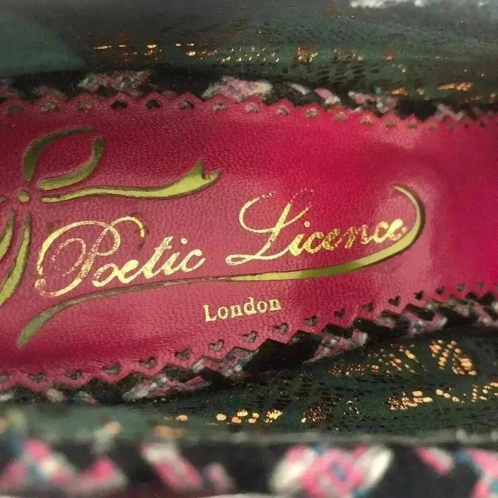 Poetic License Mary Jane Tweed Heels Pink and Black Bow Coquette Women's Size 6