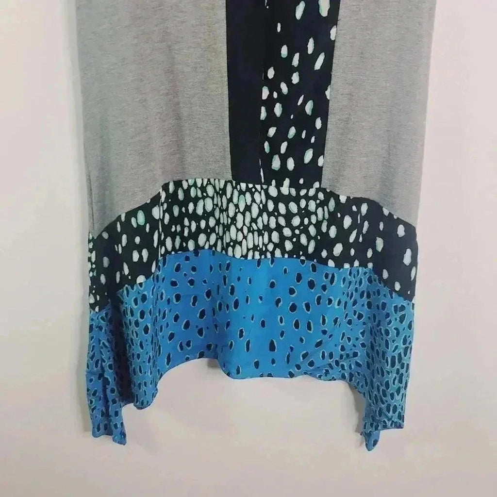 Elizabeth and James Blocked Patterned T Shirt Dress Women's Size XS