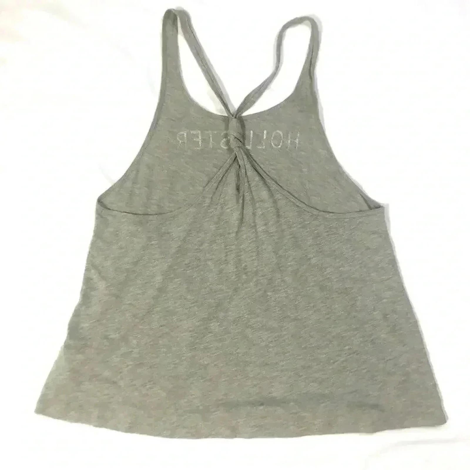 Hollister Grey Blue Floral Tank Summer Beach Vacation Women's Size M