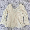 Ella Moss Cream Blouse Open Back Long Sleeve Office Women's Size S